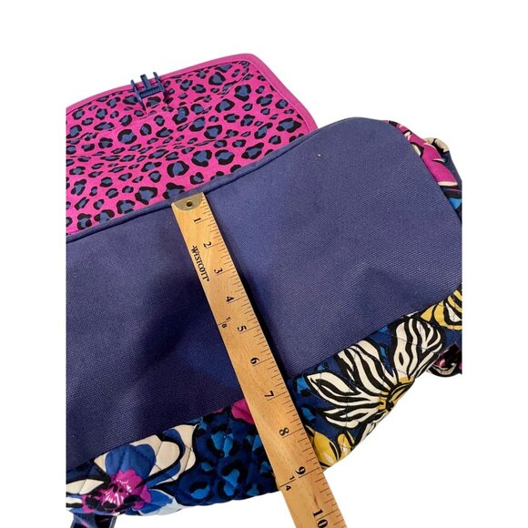 Vera Bradley Canvas Colorblock Backpack Purple Blue Floral School Bag - Picture 11 of 12